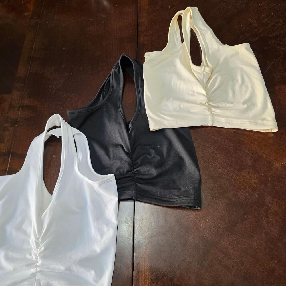 3 Pack Ruched Crop Tanks - Picture 3 of 8